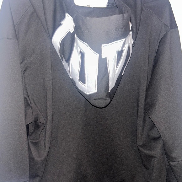 Women's Black Hoodie with White Drawstrings Size 2X - Picture 2 of 2